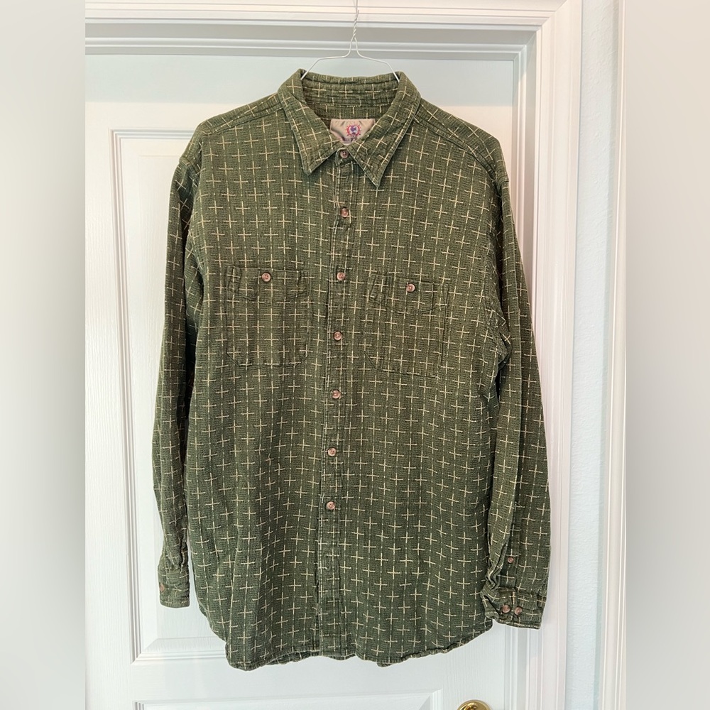Territory Ahead Western Shirt, Green with Crosses, Extra Large Tall
